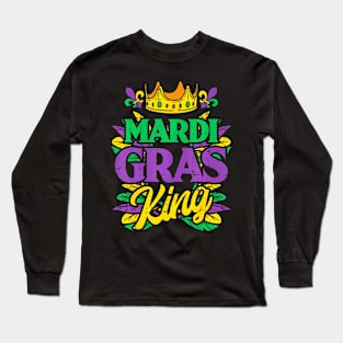 Mardi Gras King Crown  Mardi Gras Men Boys Long Sleeve T-Shirt